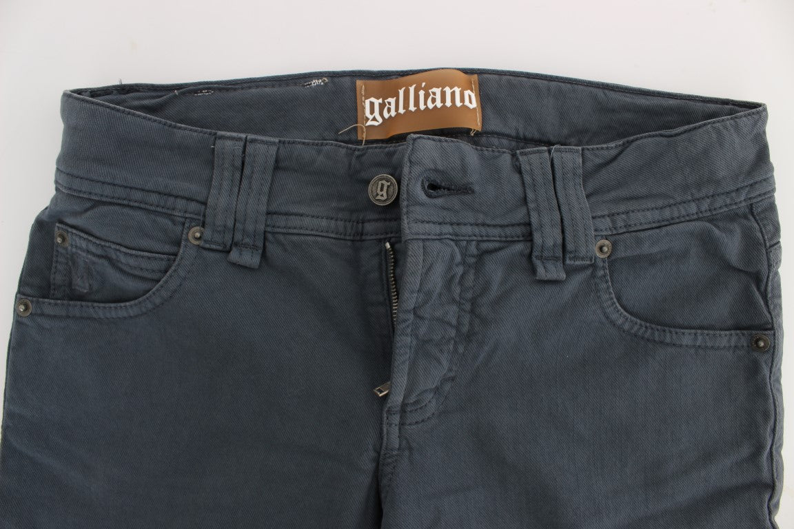 John Galliano Blue Cotton Blend Slim Fit Bootcut Jeans | Regal Royce