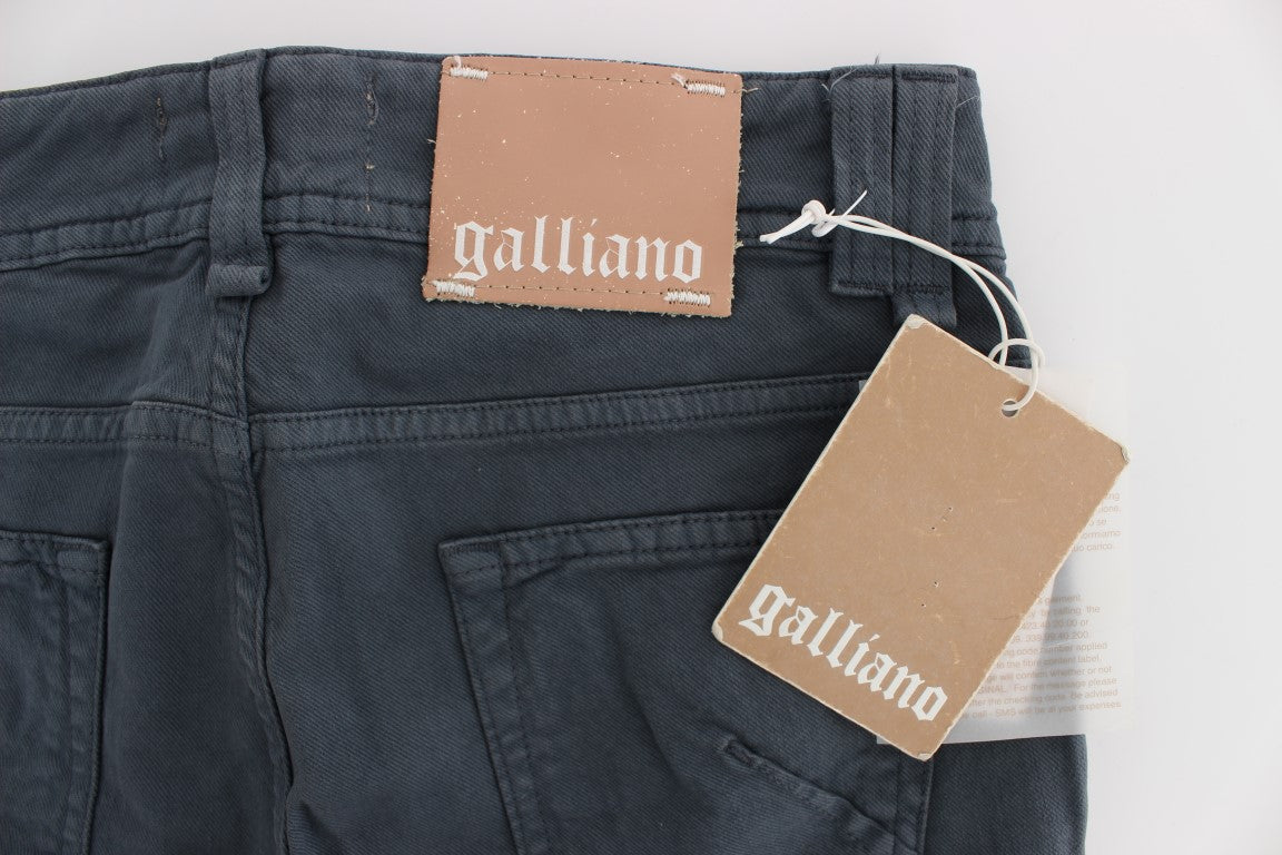 John Galliano Blue Cotton Blend Slim Fit Bootcut Jeans | Regal Royce