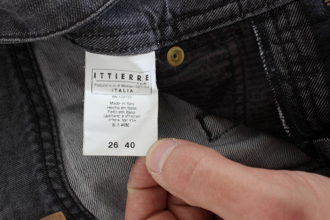 John Galliano Gray Wash Cotton Torn Straight Fit Jeans | Regal Royce