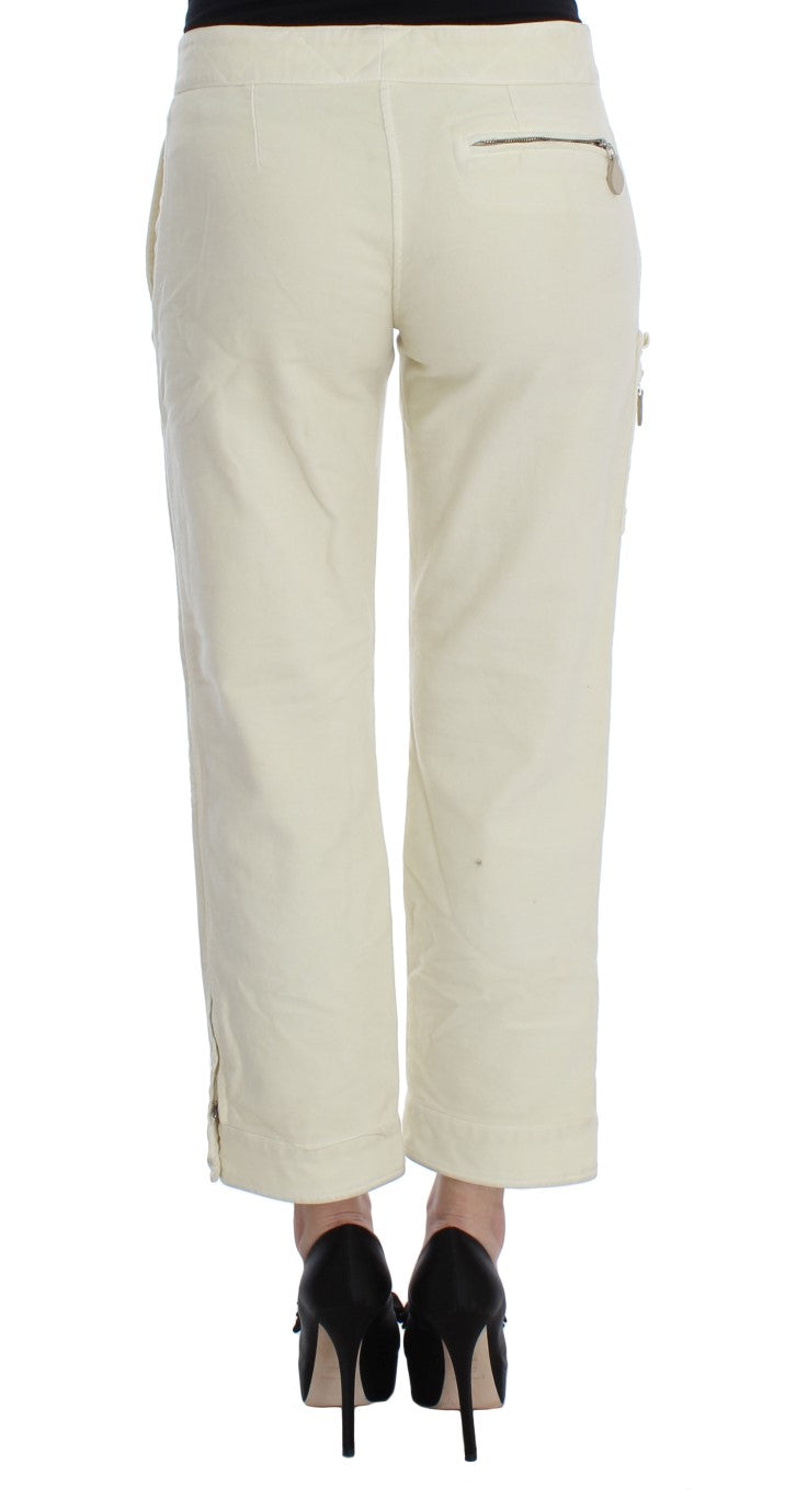 Ermanno Scervino Beige Cotton Capri Cropped Cargo Pants | Regal Royce
