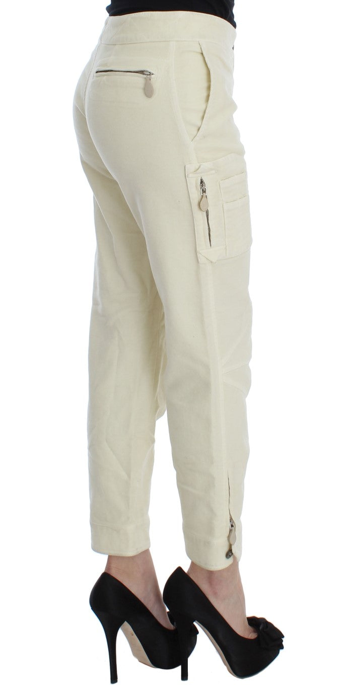 Ermanno Scervino Beige Cotton Capri Cropped Cargo Pants | Regal Royce