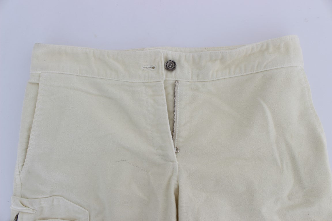Ermanno Scervino Beige Cotton Capri Cropped Cargo Pants | Regal Royce