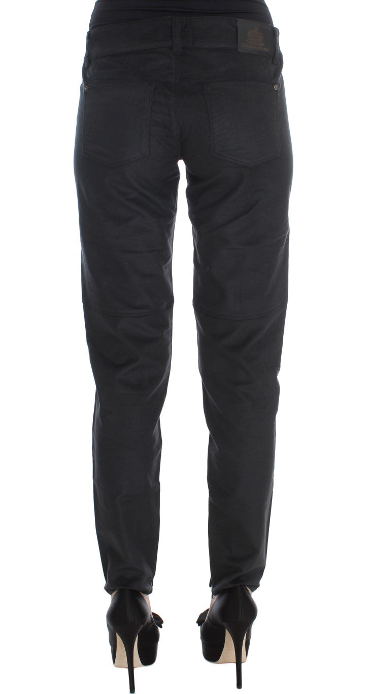 Ermanno Scervino Black Cotton Blend Regular Fit Pants | Regal Royce