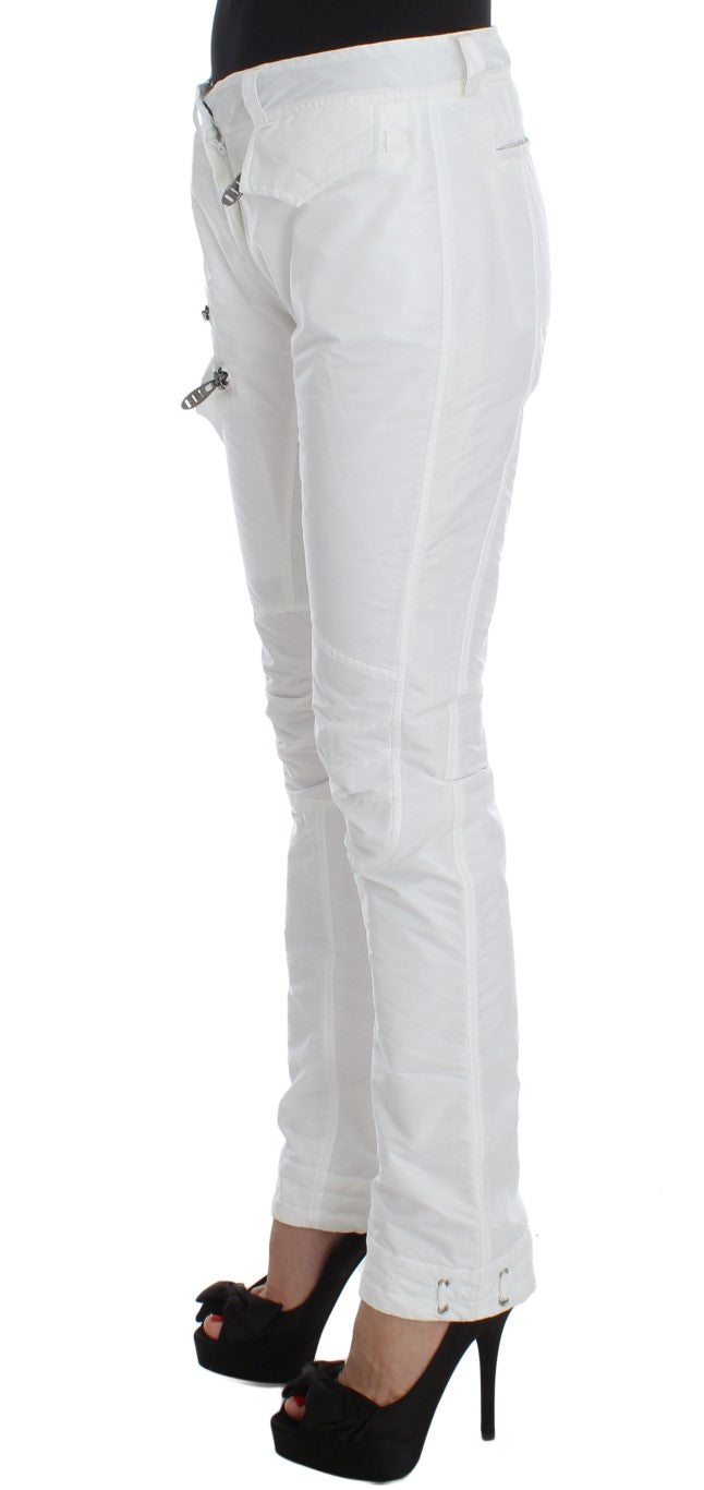 Ermanno Scervino White Nylon Padded Slim Fit Cargo Pants | Regal Royce