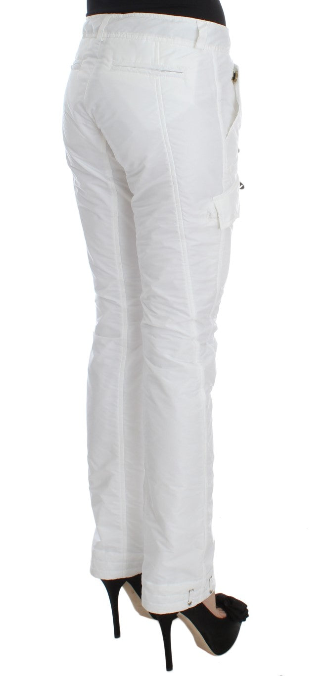 Ermanno Scervino White Nylon Padded Slim Fit Cargo Pants | Regal Royce