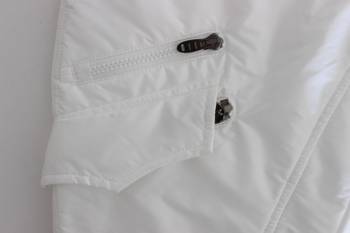 Ermanno Scervino White Nylon Padded Slim Fit Cargo Pants | Regal Royce