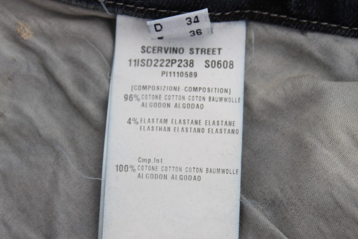 Ermanno Scervino Blue Cotton Blend Slim Fit Jeans | Regal Royce