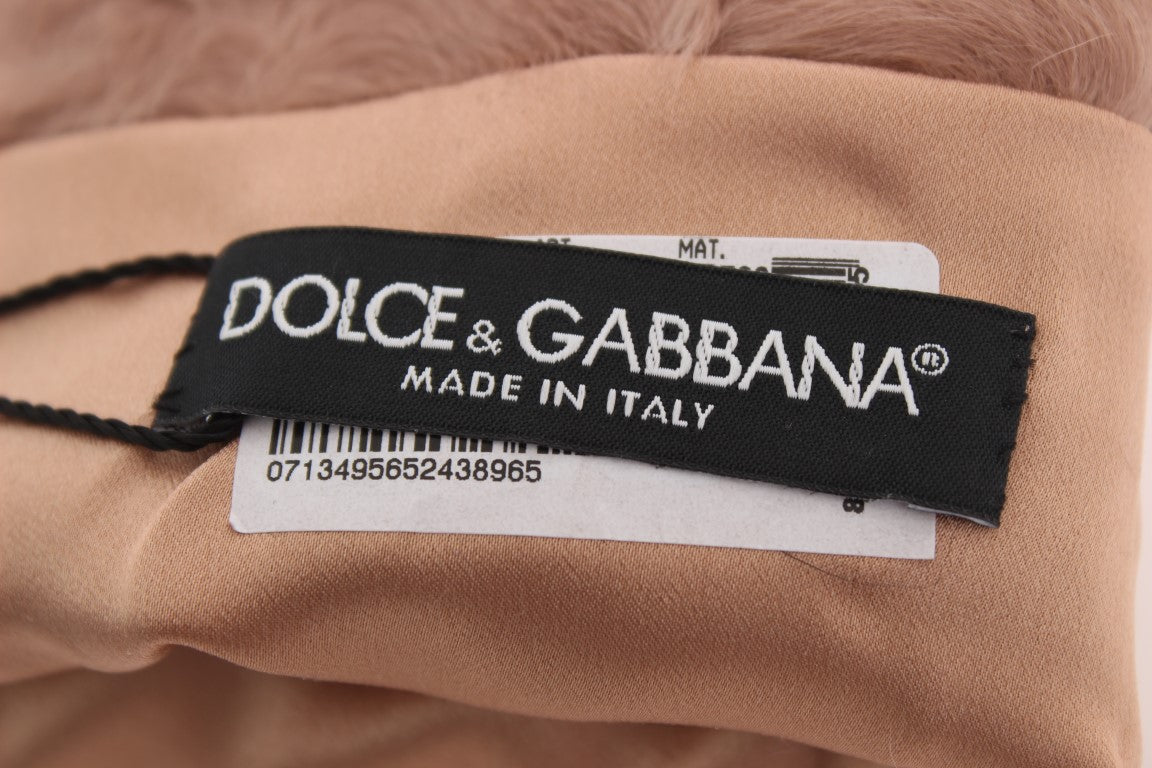 Dolce & Gabbana Beige Suede Xiangao Fur Elbow Gloves | Regal Royce