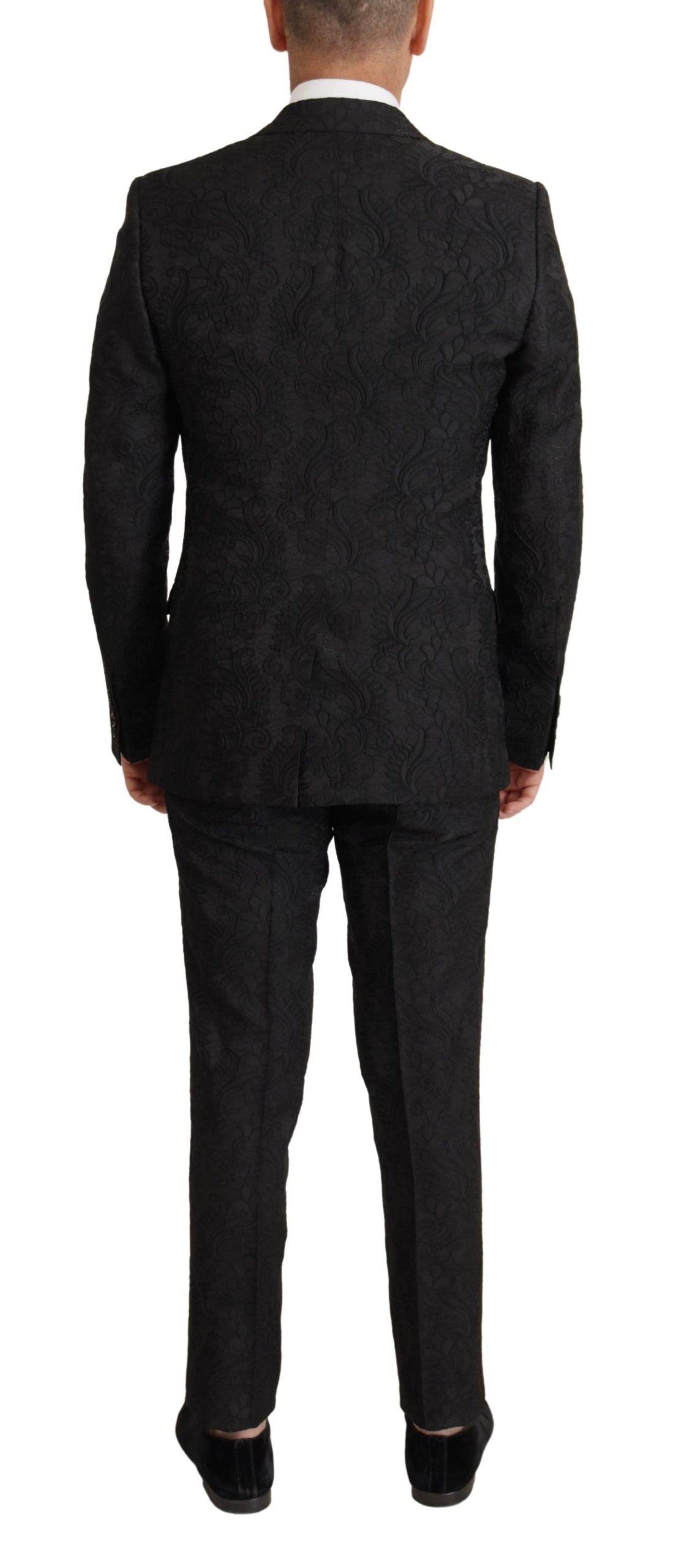 Dolce & Gabbana Black Brocade Formal 2 Piece MARTINI Suit | Regal Royce