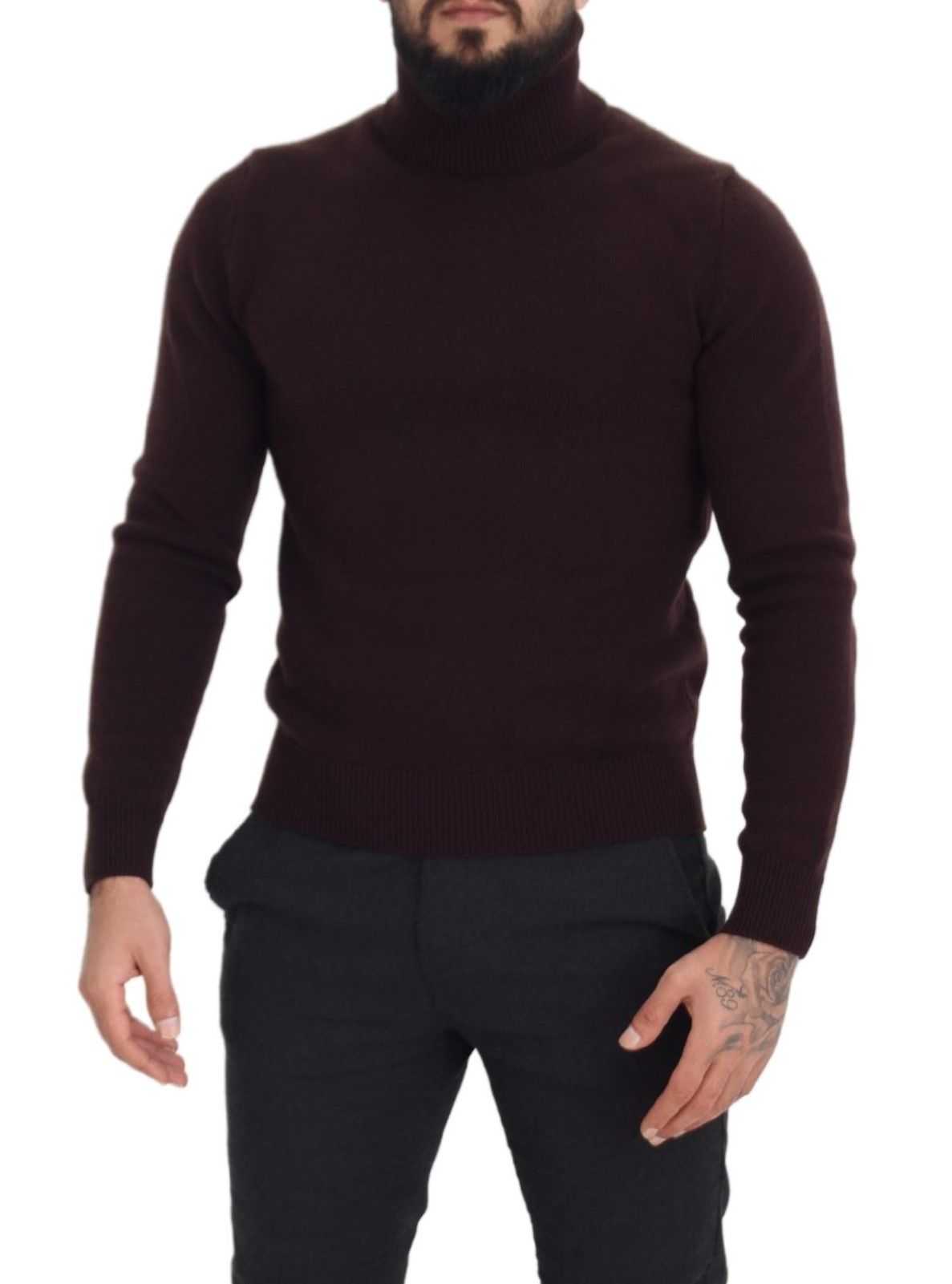 Dolce & Gabbana Brown Wool Turtle Neck Pullover Sweater | Regal Royce