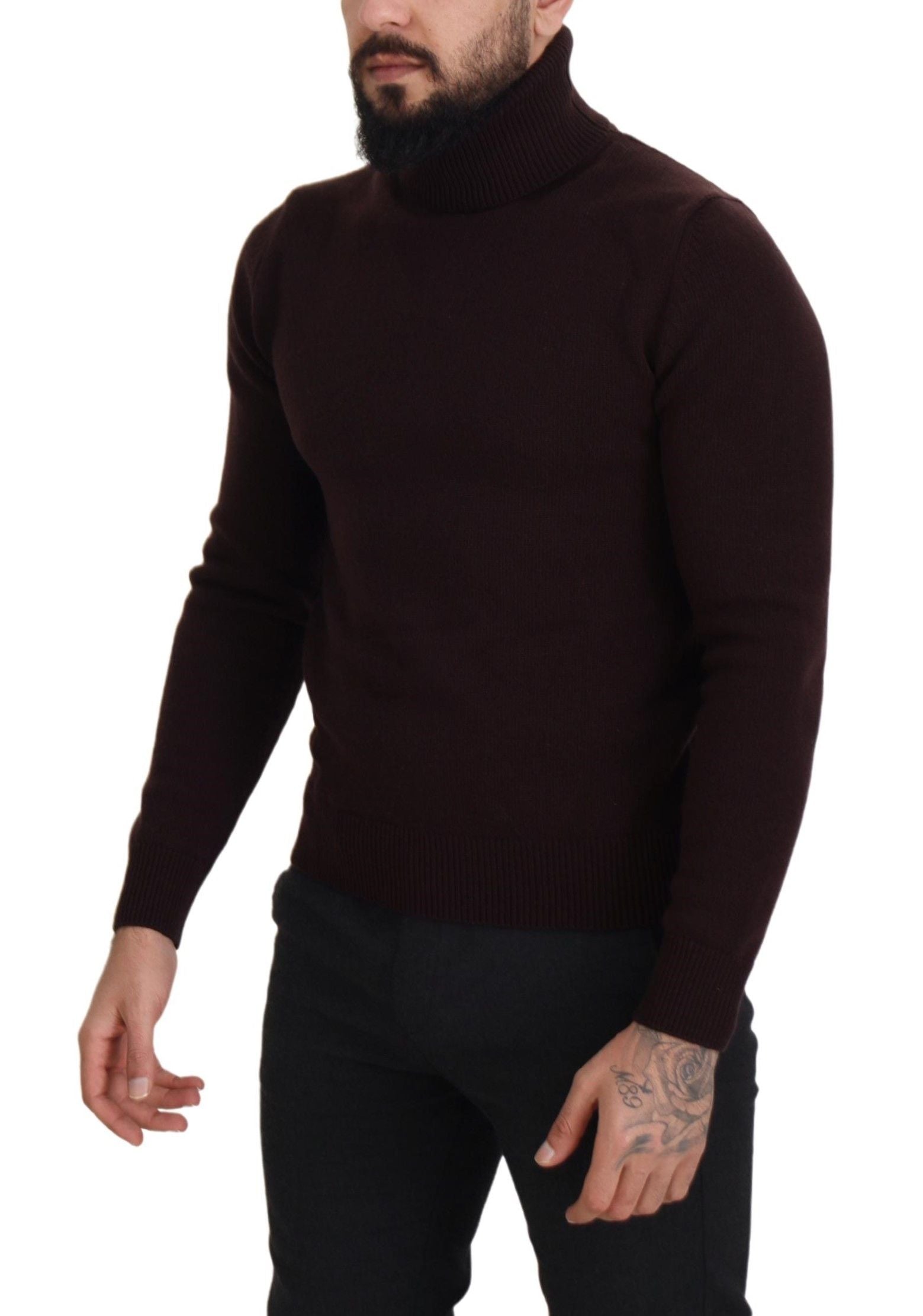 Dolce & Gabbana Brown Wool Turtle Neck Pullover Sweater | Regal Royce
