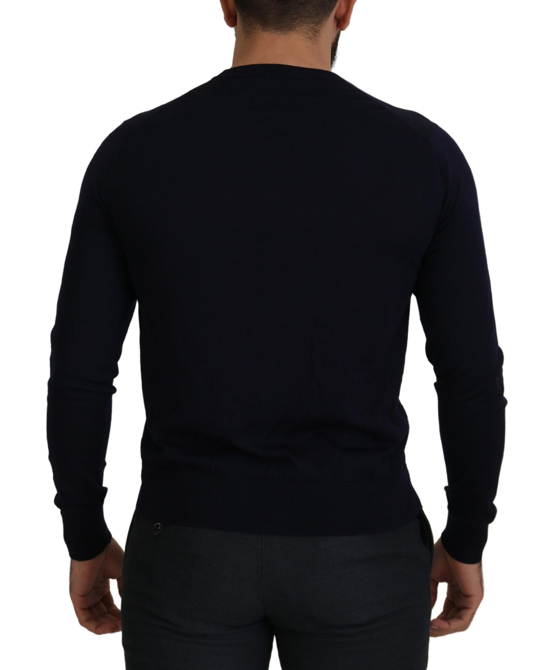 Dolce & Gabbana Blue Wool STAFF Down Cardigan Sweater | Regal Royce