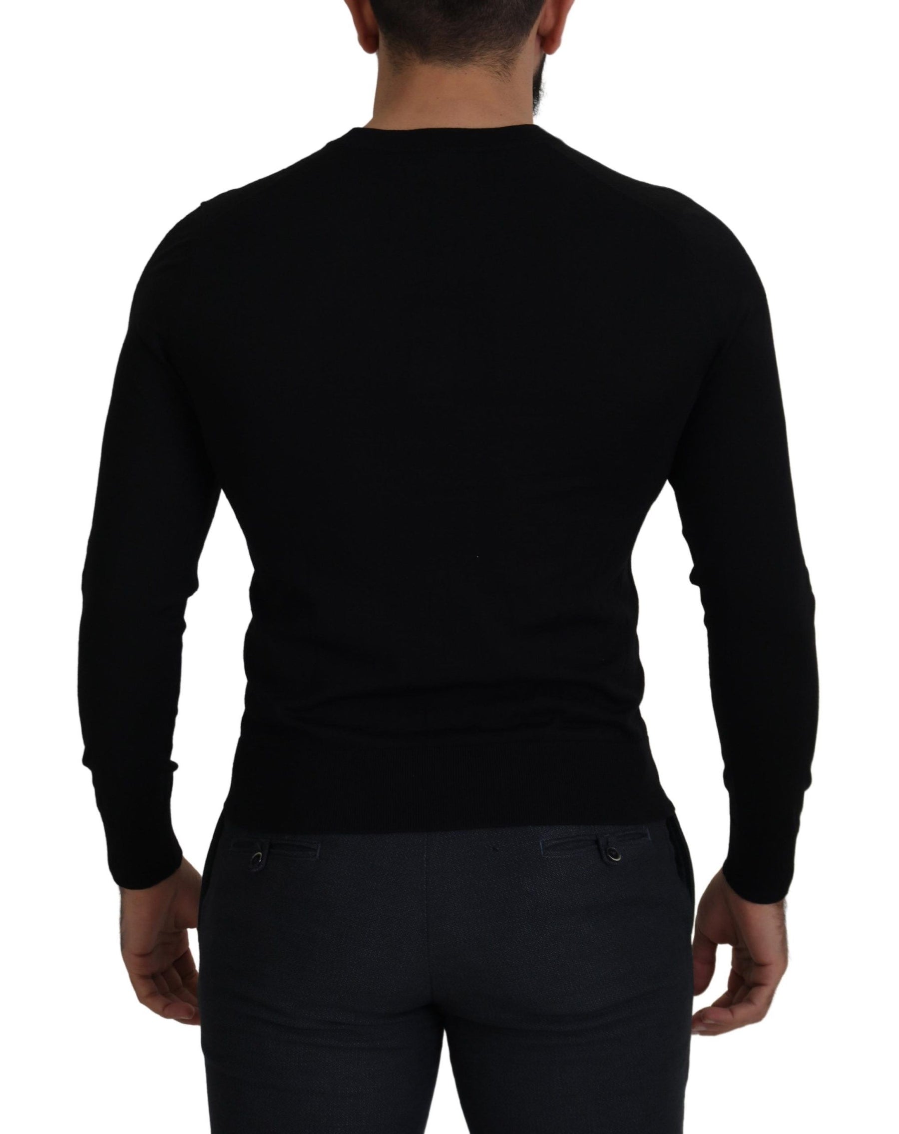Dolce & Gabbana Black Wool Button Down Cardigan Sweater | Regal Royce