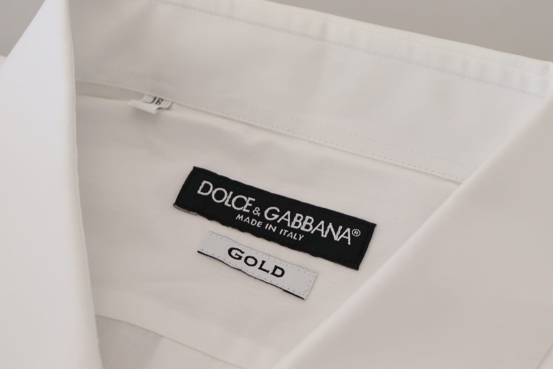 Dolce & Gabbana White Cotton Peacock Feather Formal GOLD Shirt | Regal Royce