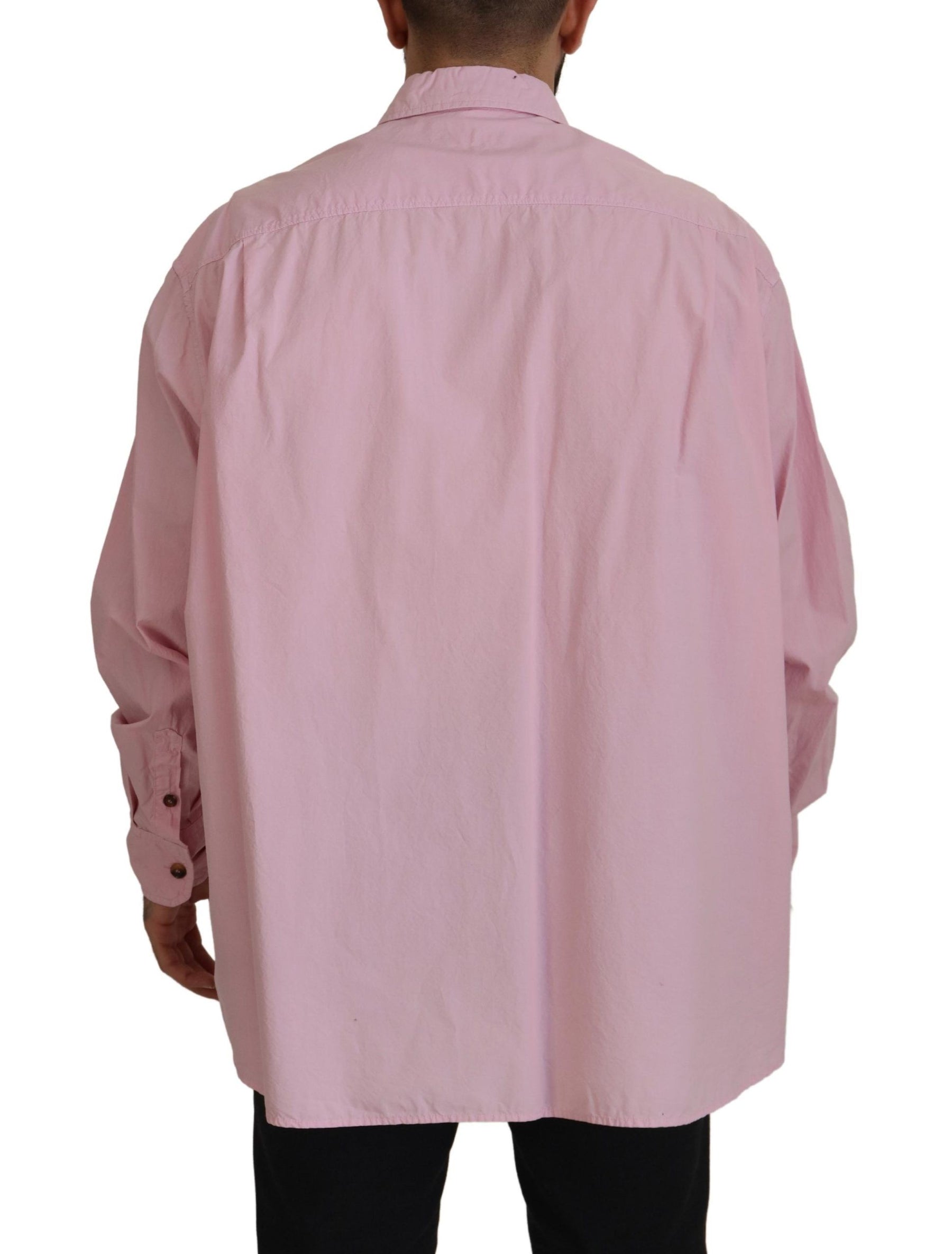 Dolce & Gabbana Pink Casual Button Down Long Sleeves Shirt | Regal Royce