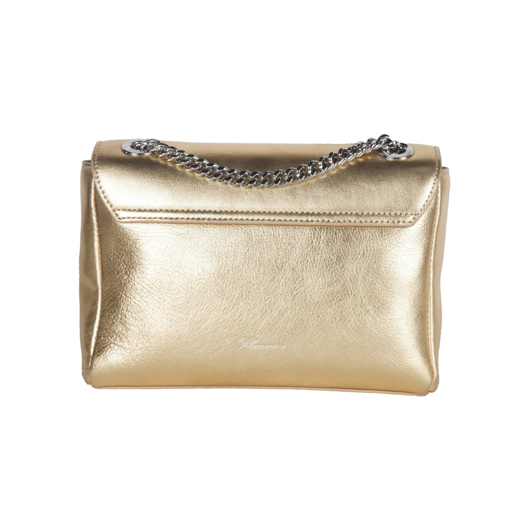 Blumarine Gold Leather Shoulder Women Bag | Regal Royce