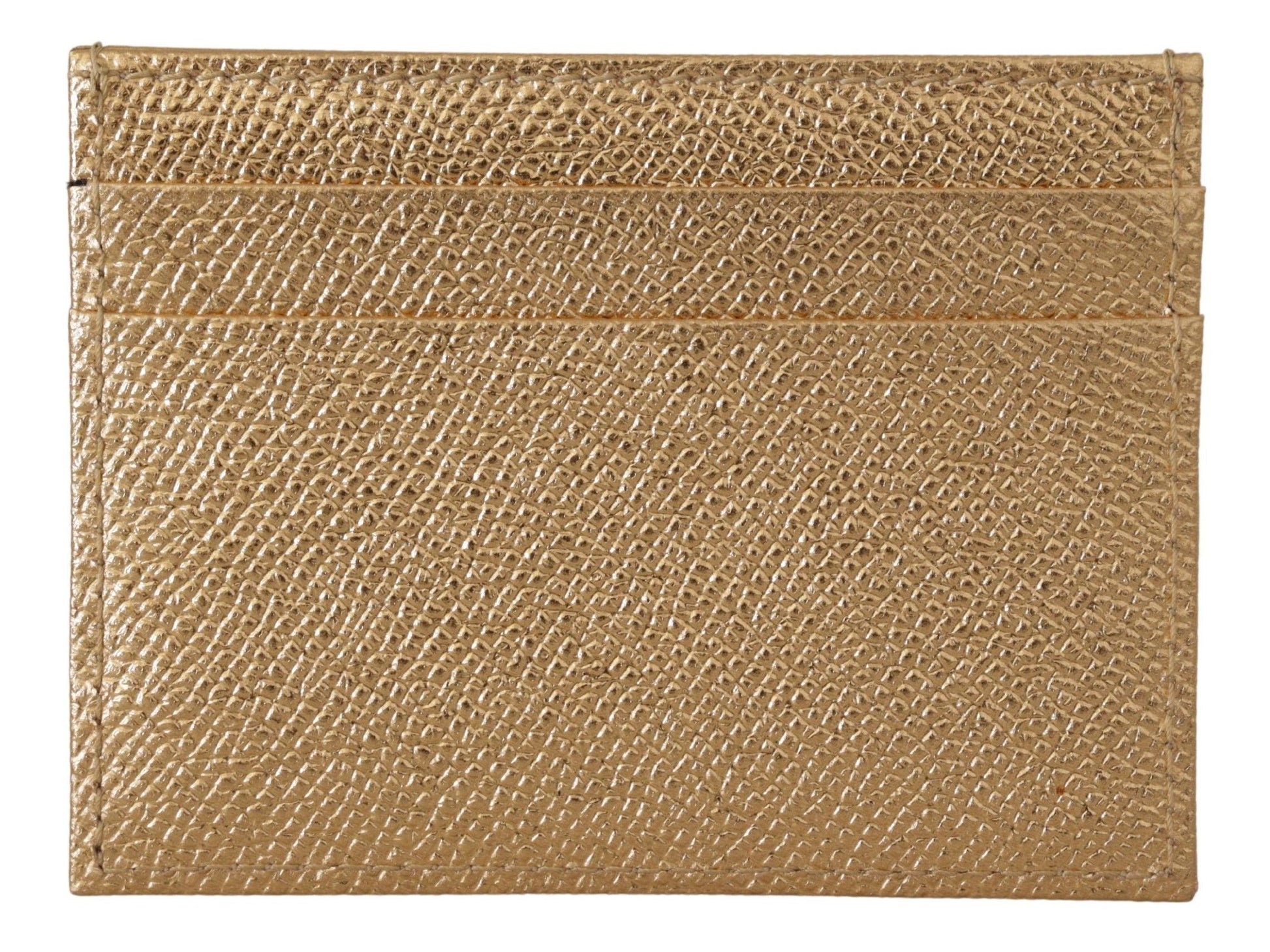 Dolce & Gabbana Gold Leather #DGLovesLondon Women Cardholder Case Wallet