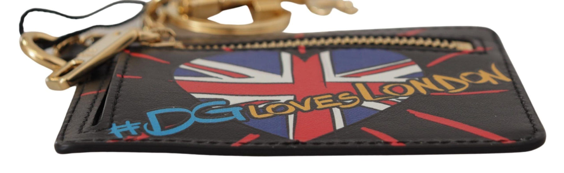 Dolce & Gabbana Black Leather #DGLovesLondon Keyring Cardholder Coin Case | Regal Royce