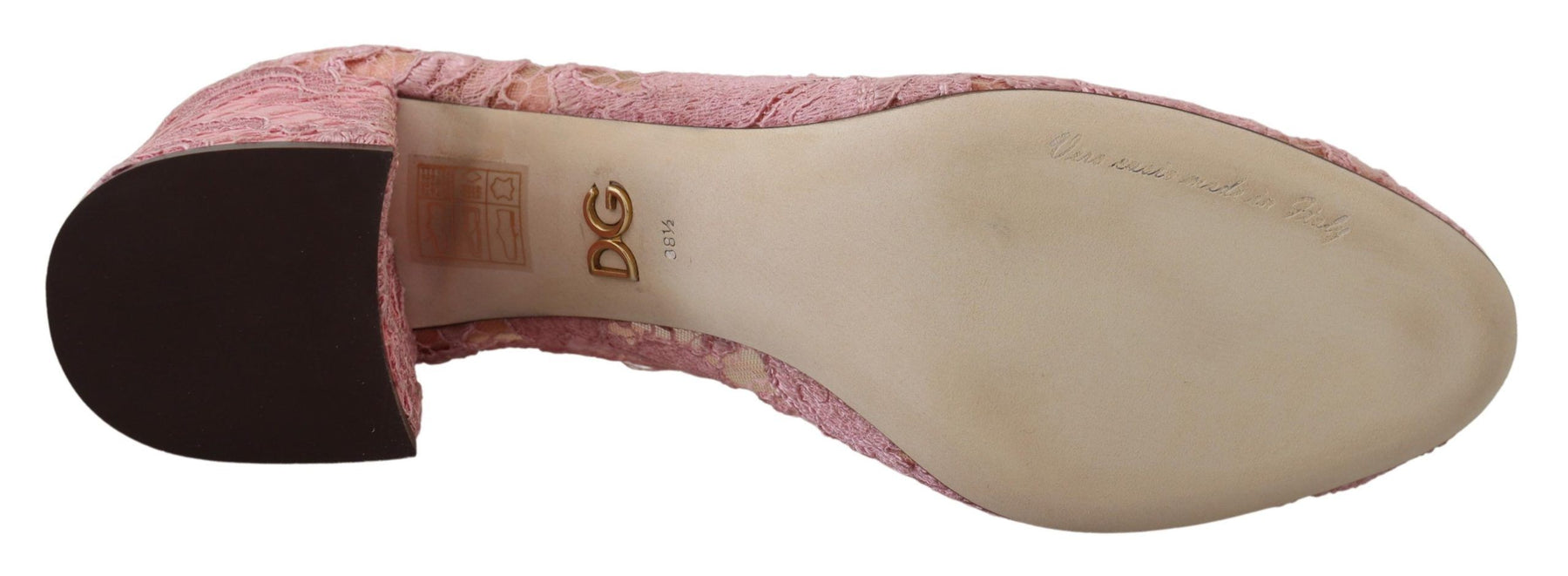 Dolce & Gabbana Pink Taormina Lace Crystal Pumps Pastel Shoes | Regal Royce