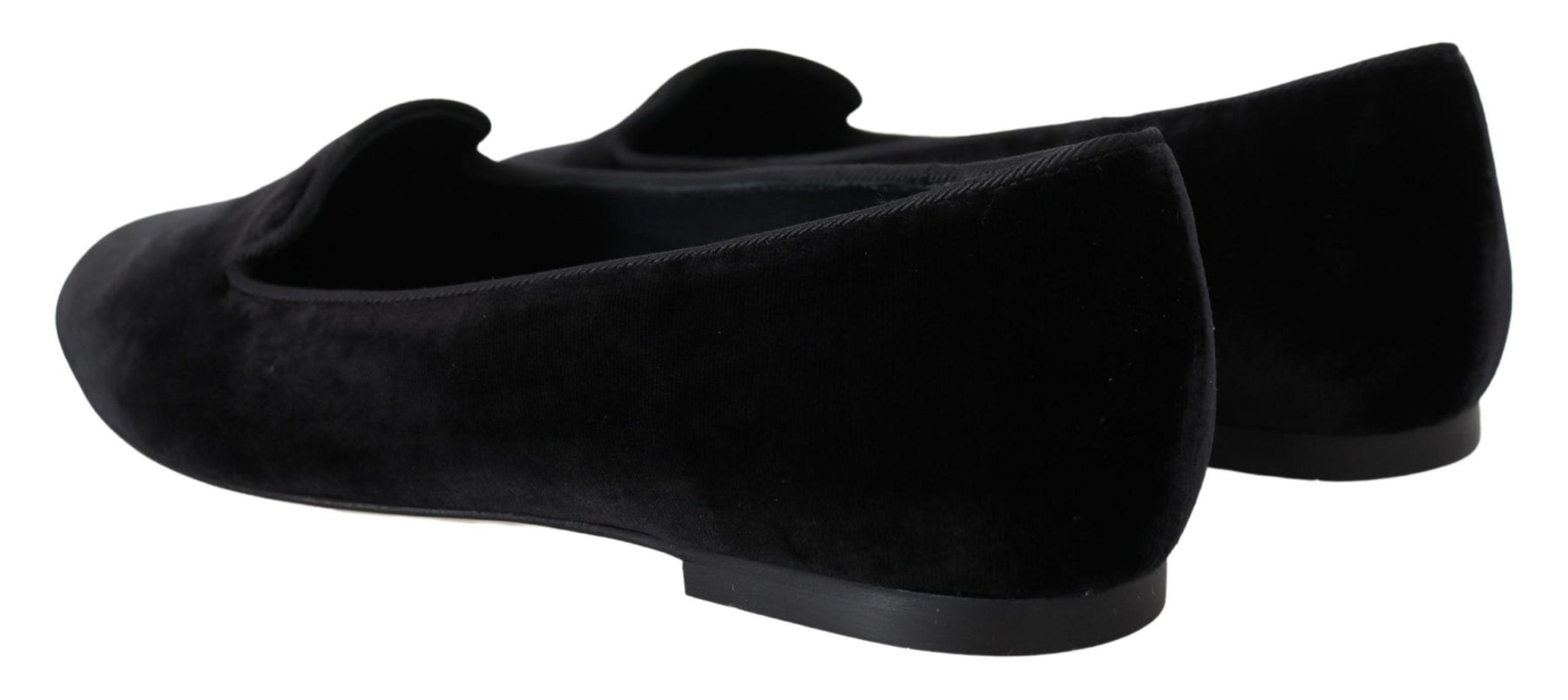 Dolce & Gabbana Black Velvet Slip Ons Loafers Flats Shoes | Regal Royce