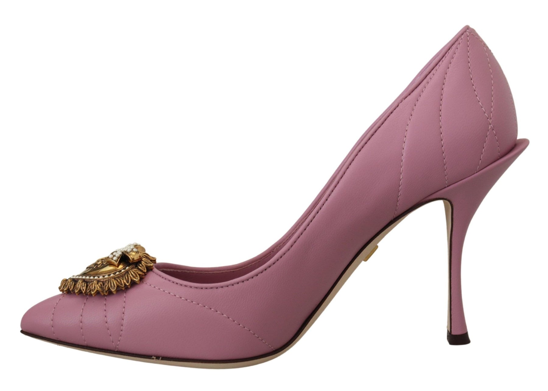Dolce & Gabbana Pink Leather Heart DEVOTION Heels Pumps Shoes | Regal Royce