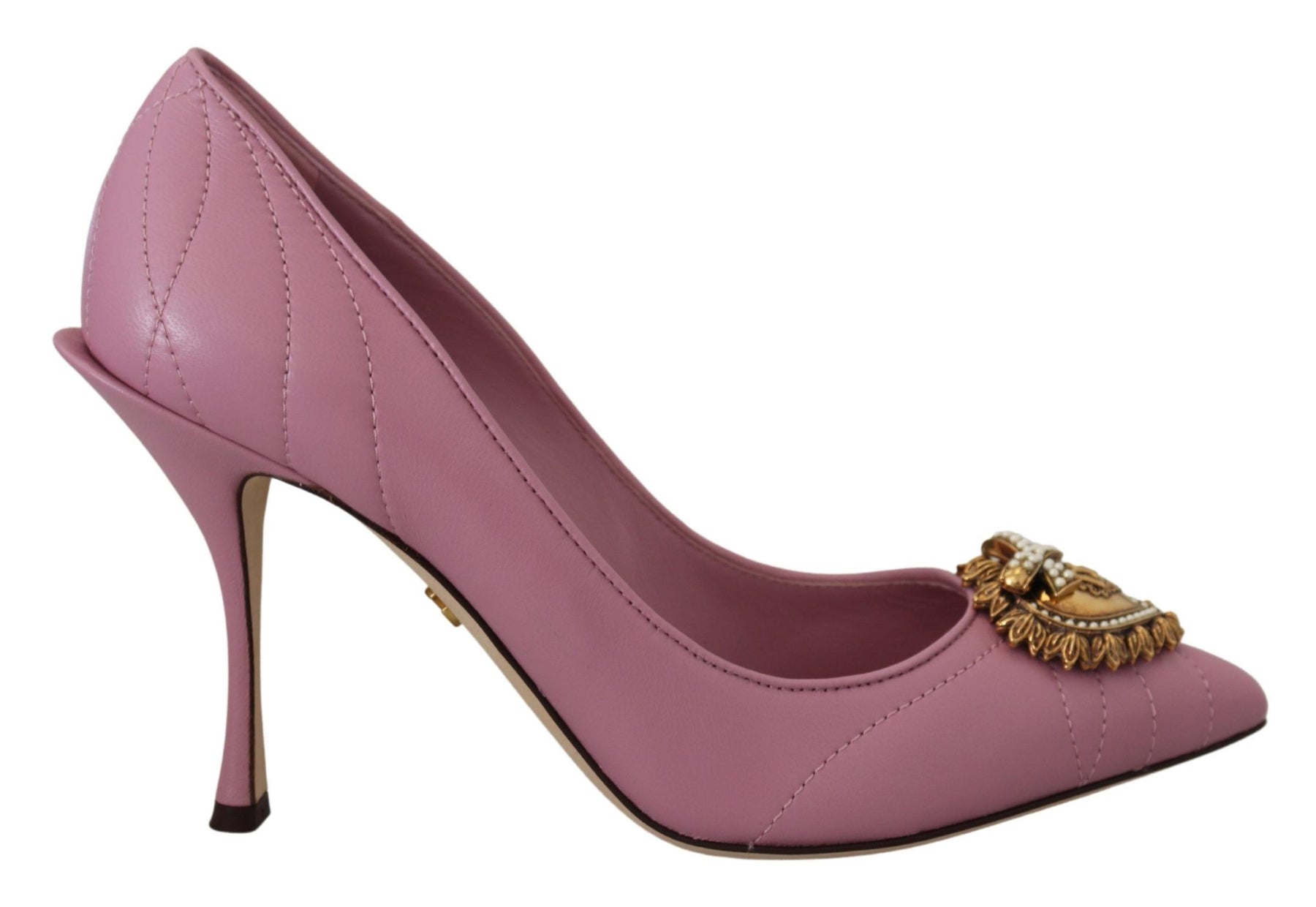 Dolce & Gabbana Pink Leather Heart DEVOTION Heels Pumps Shoes | Regal Royce