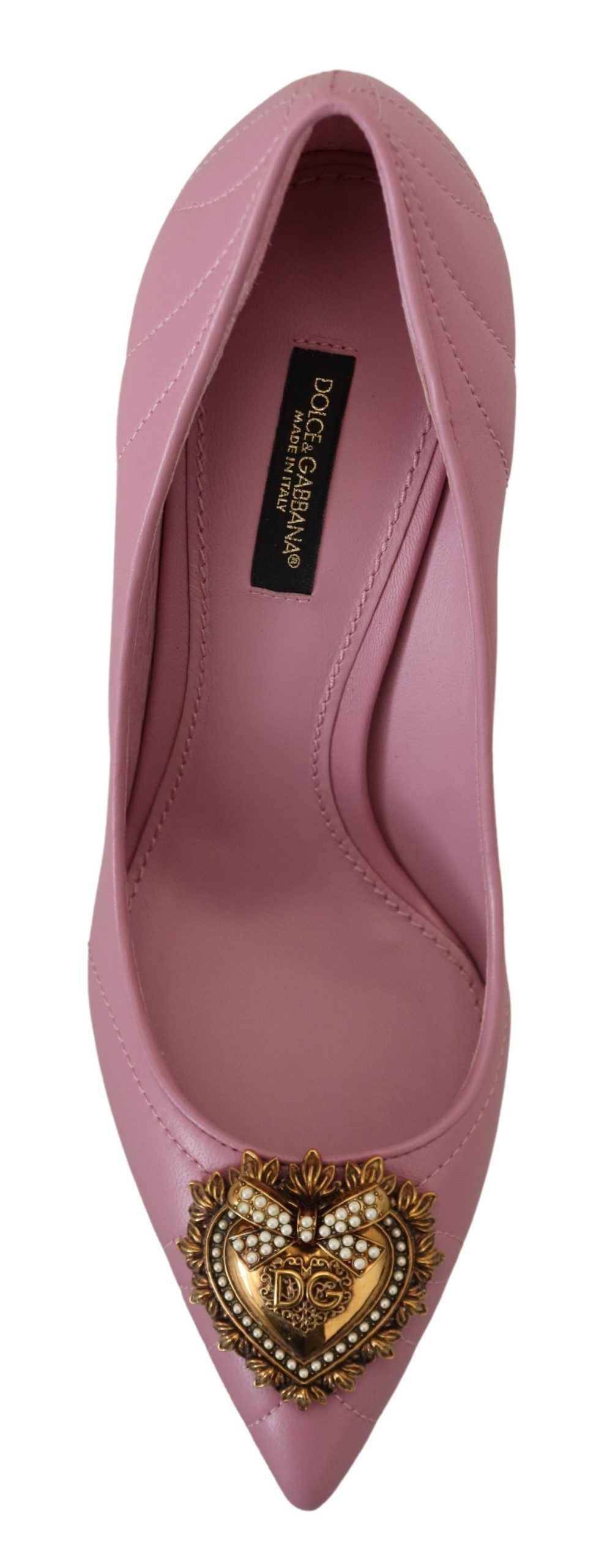Dolce & Gabbana Pink Leather Heart DEVOTION Heels Pumps Shoes | Regal Royce