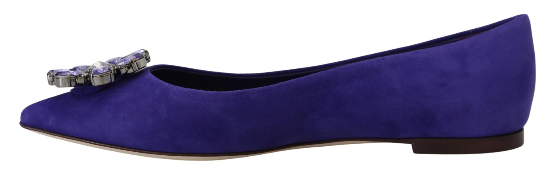 Dolce & Gabbana Purple Suede Crystals Loafers Flats Shoes | Regal Royce
