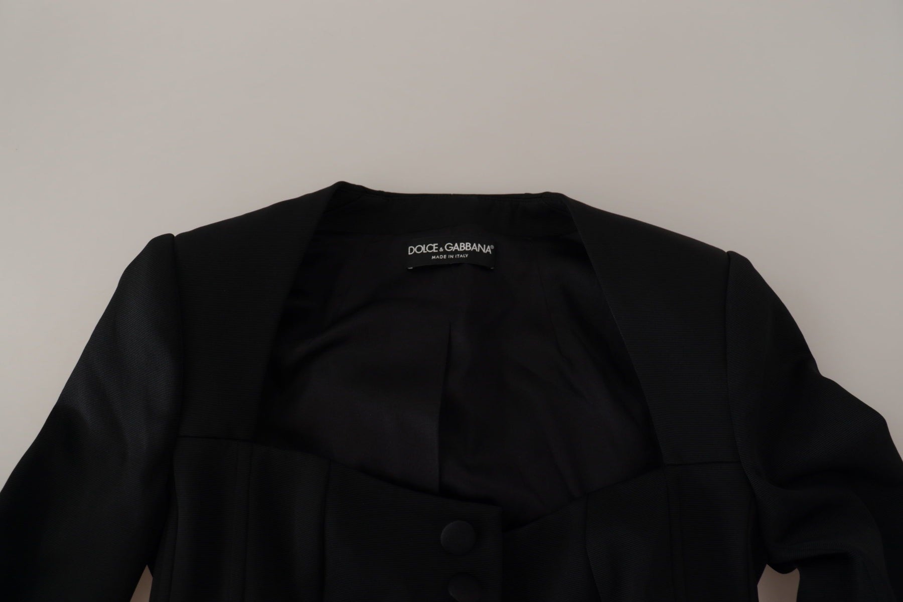 Dolce & Gabbana Black Slim Fit Long Sleeves Snap Jacket | Regal Royce