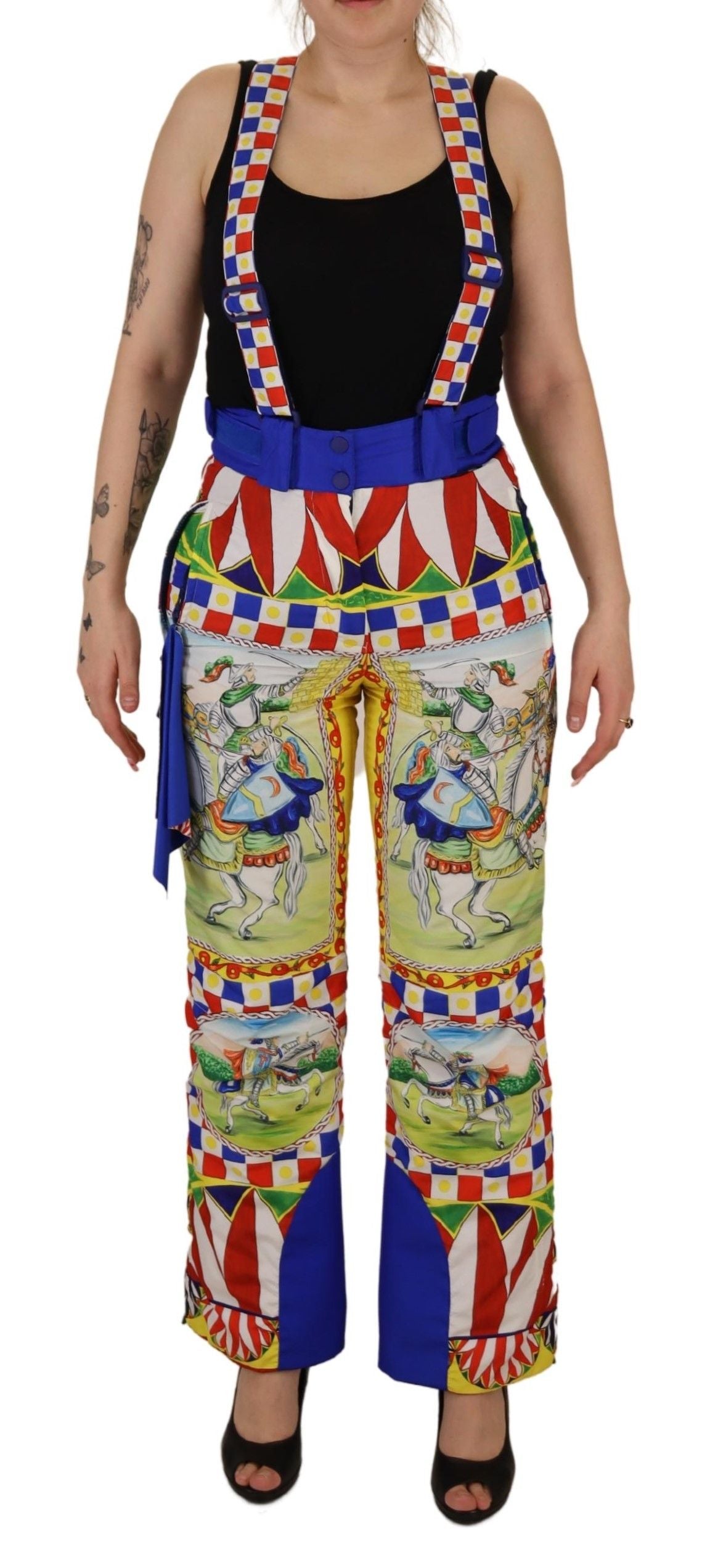 Dolce & Gabbana Multicolor Printed Snow Trouser Pants | Regal Royce