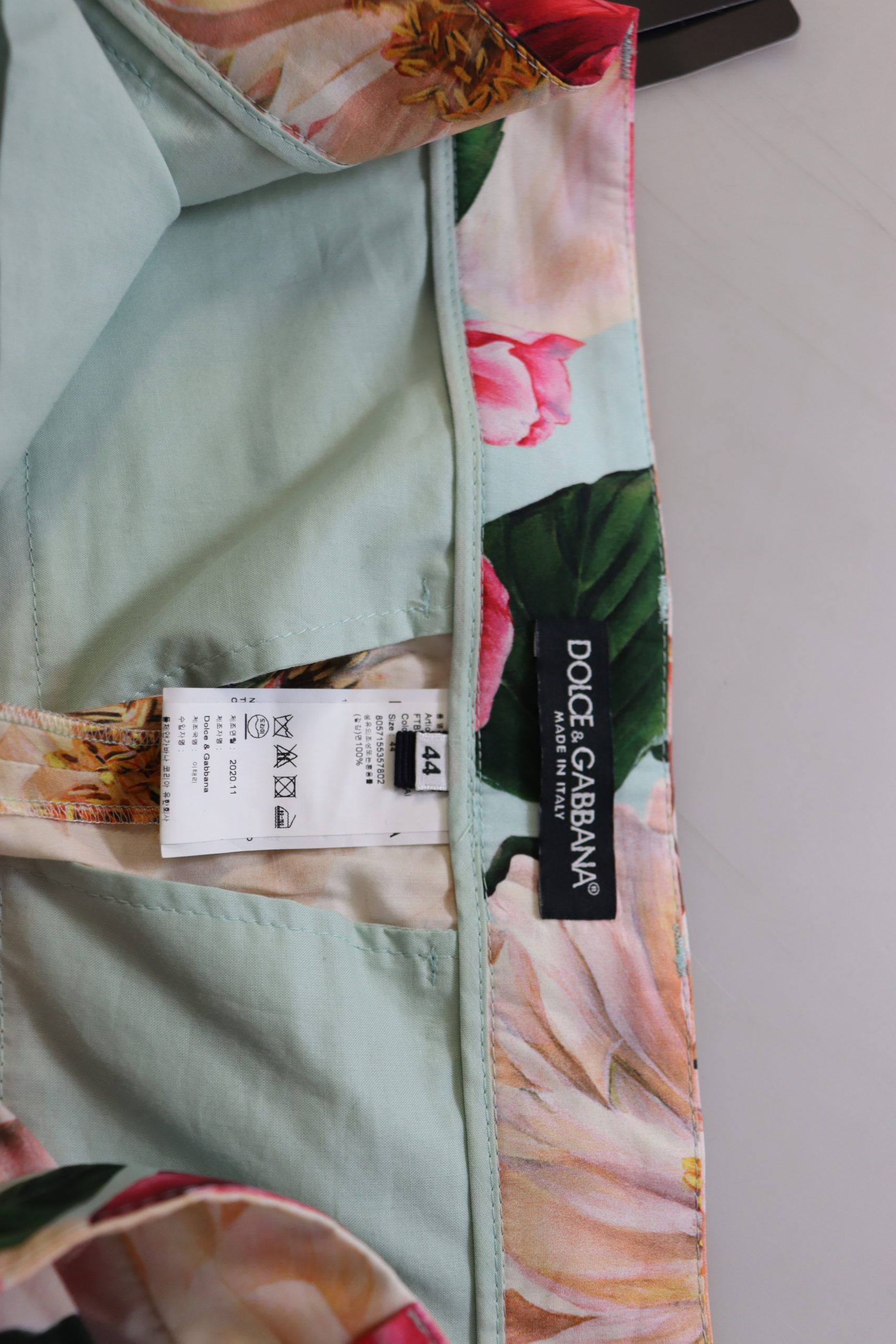 Dolce & Gabbana Multicolor Flora Printed High Waist Cropped Trouser Pants | Regal Royce