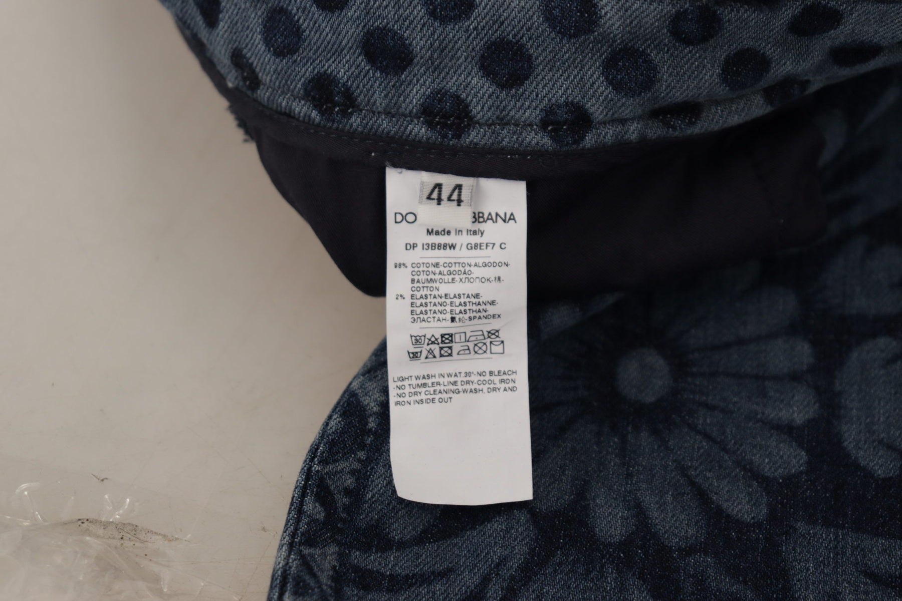 Dolce & Gabbana Blue Floral High Waist Skinny Denim Jeans | Regal Royce