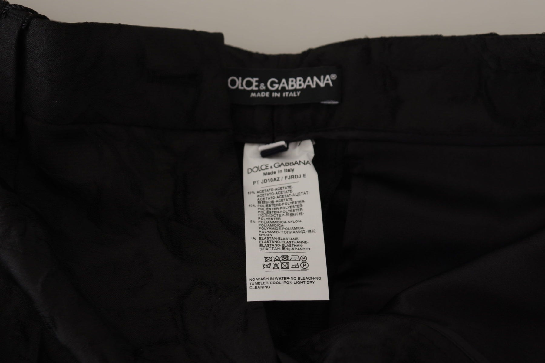 Dolce & Gabbana Black Brocade Cropped High Waist Pants | Regal Royce