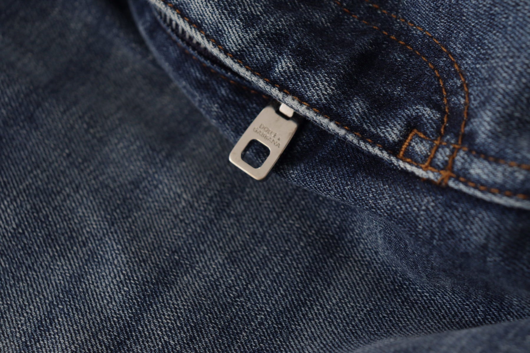 Dolce & Gabbana Blue Denim Crystal Embellished Pants Jeans | Regal Royce