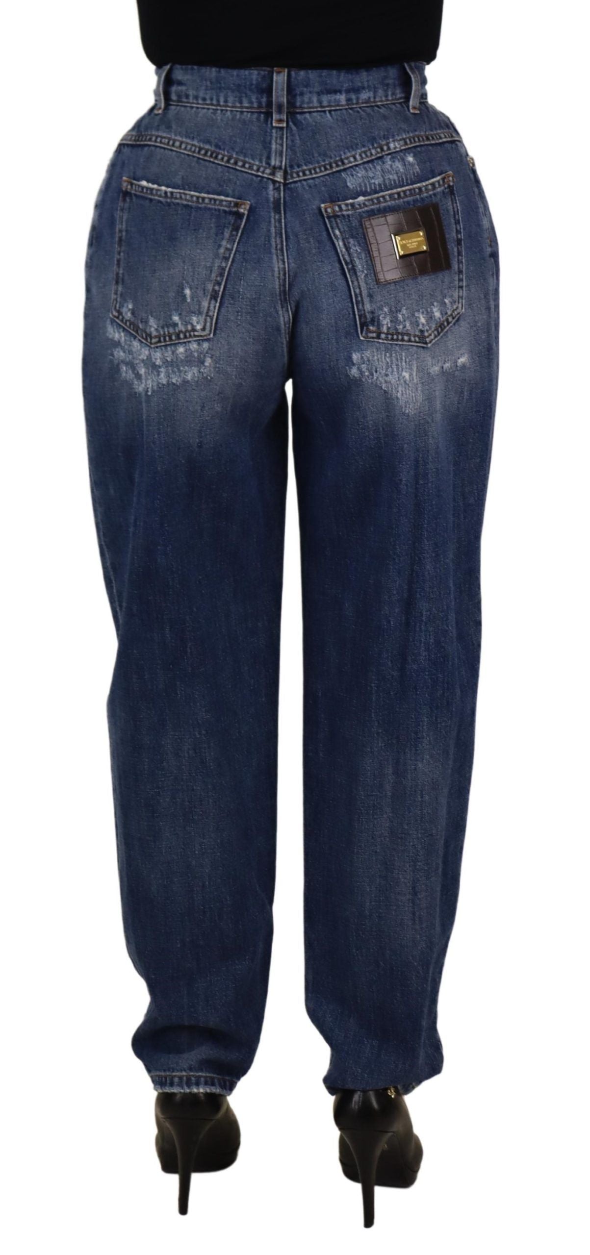 Dolce & Gabbana Blue Washed High Waist Loose Fit Pants | Regal Royce