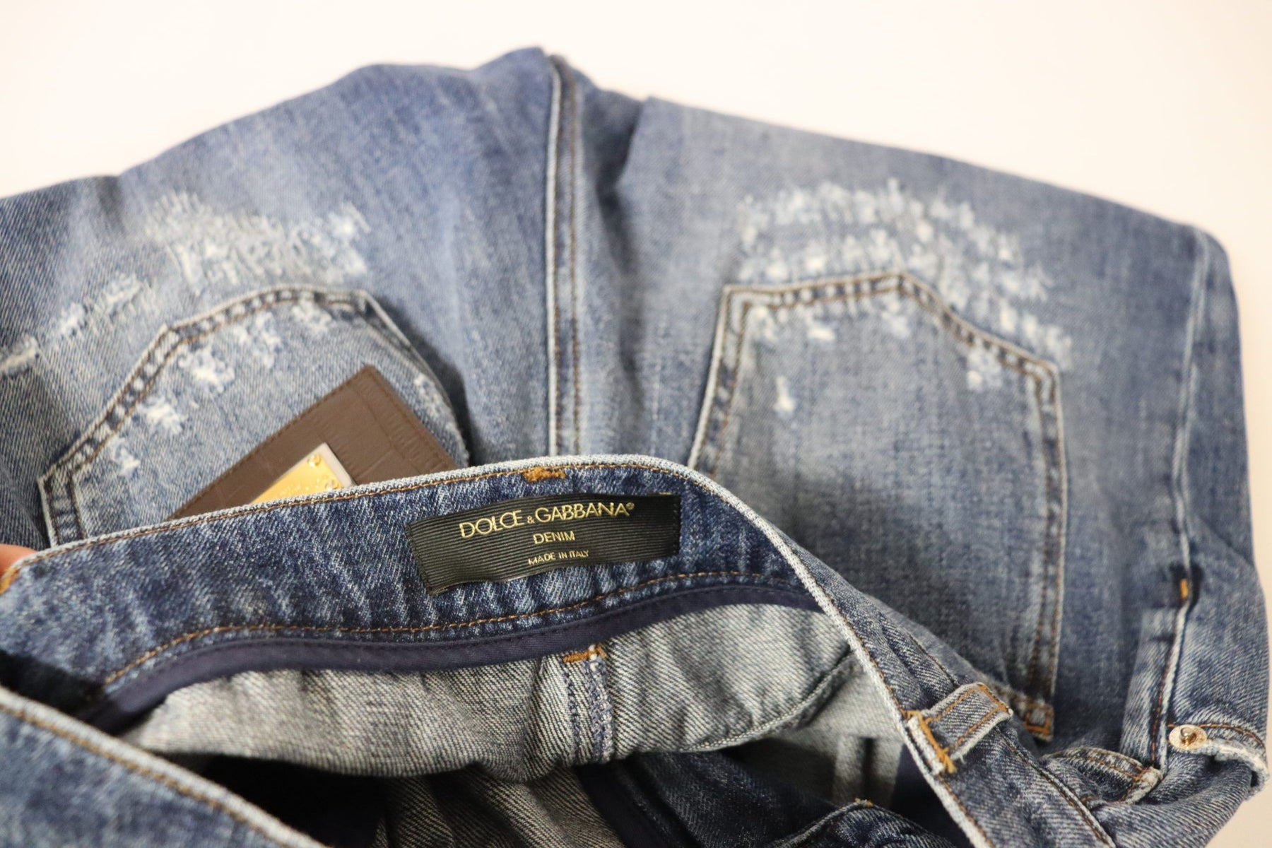 Dolce & Gabbana Blue Washed High Waist Loose Fit Pants | Regal Royce