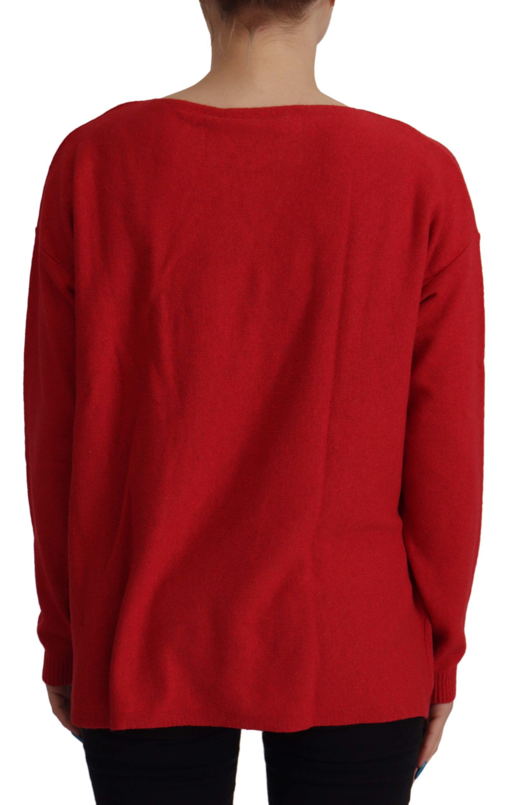 Dolce & Gabbana Red Wool Knit Round Neck Pullover Sweater | Regal Royce