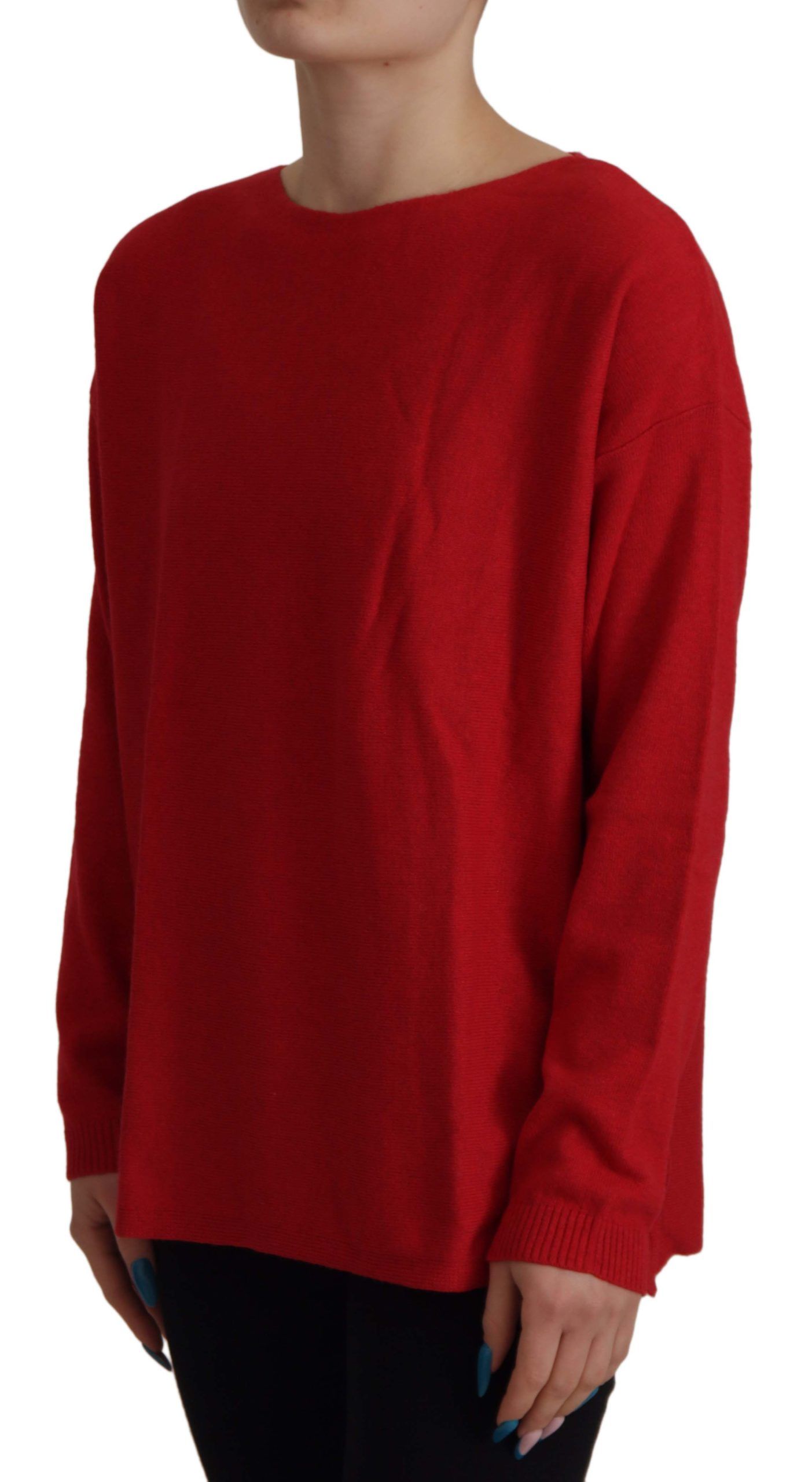 Dolce & Gabbana Red Wool Knit Round Neck Pullover Sweater | Regal Royce