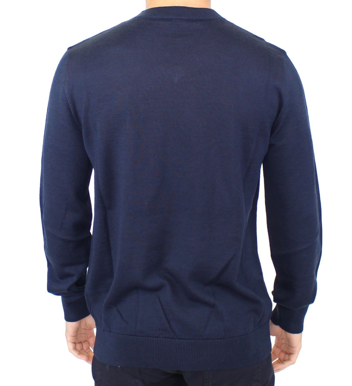 Ermanno Scervino Blue Wool Blend V-neck Pullover Sweater | Regal Royce