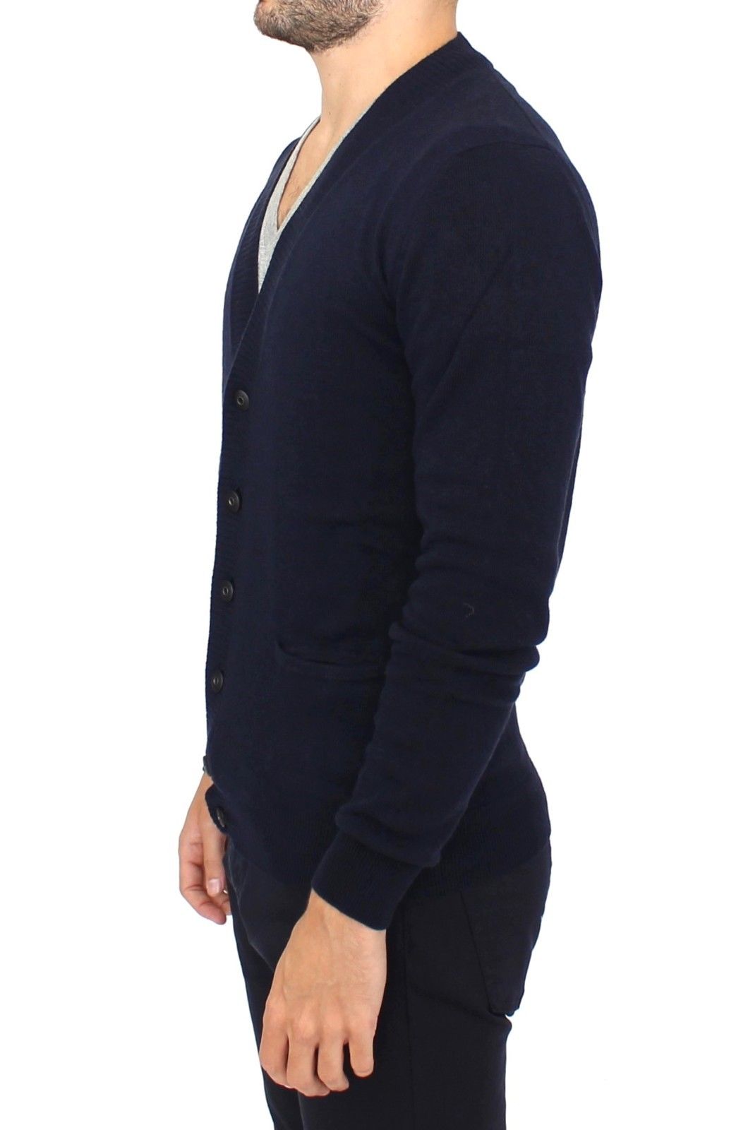 Ermanno Scervino Blue Wool Cashmere Cardigan Pullover Sweater | Regal Royce