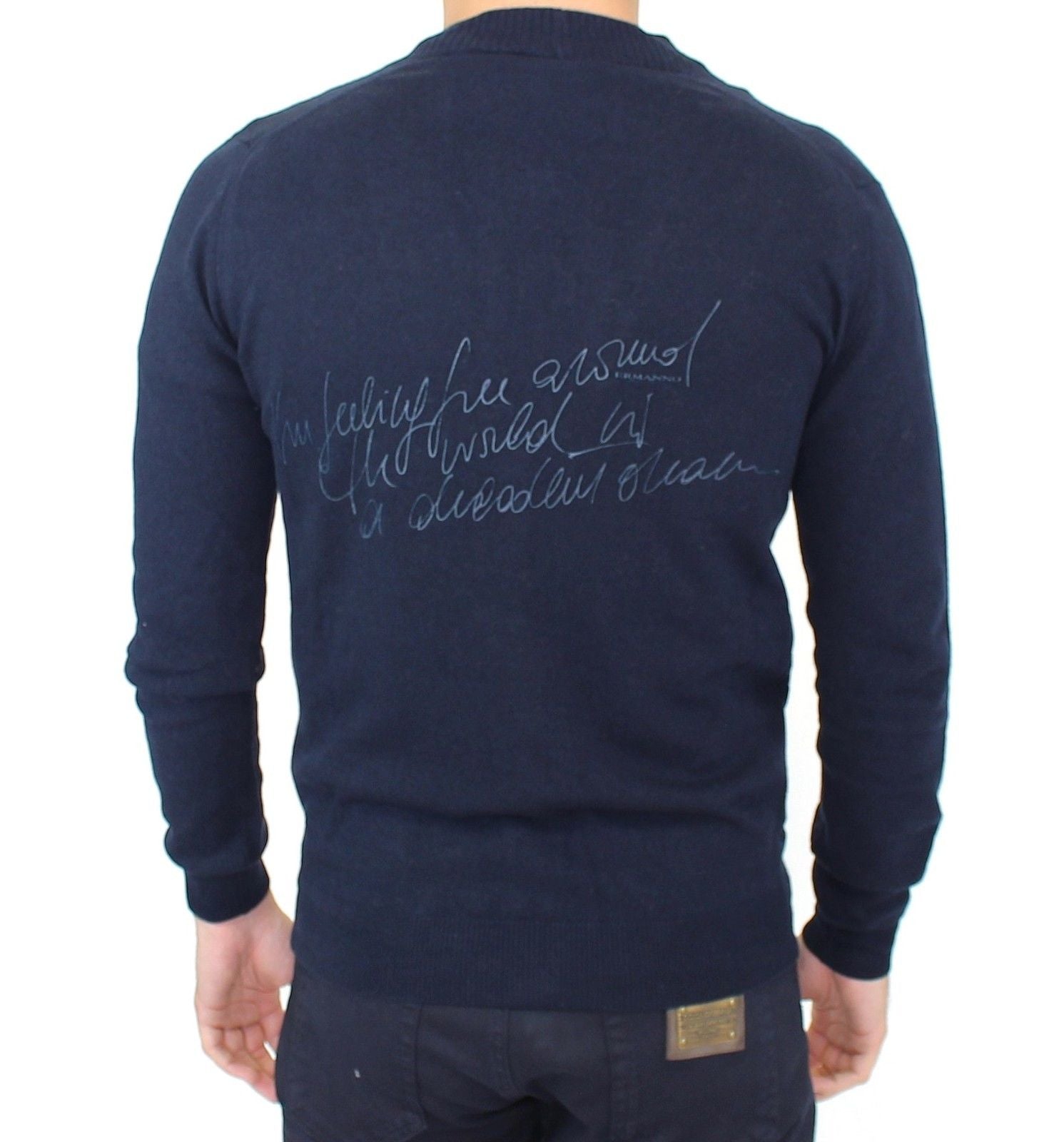 Ermanno Scervino Blue Wool Cashmere Cardigan Pullover Sweater | Regal Royce