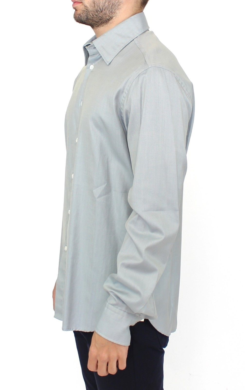 Ermanno Scervino Gray Cotton Long Sleeve Casual Shirt Top | Regal Royce