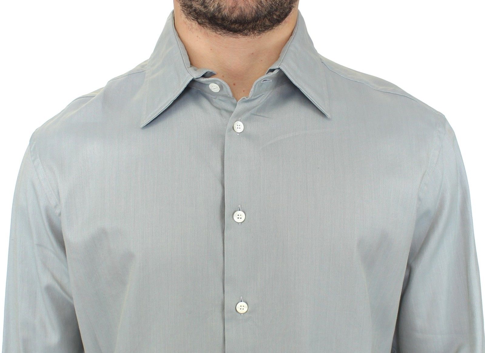 Ermanno Scervino Gray Cotton Long Sleeve Casual Shirt Top | Regal Royce