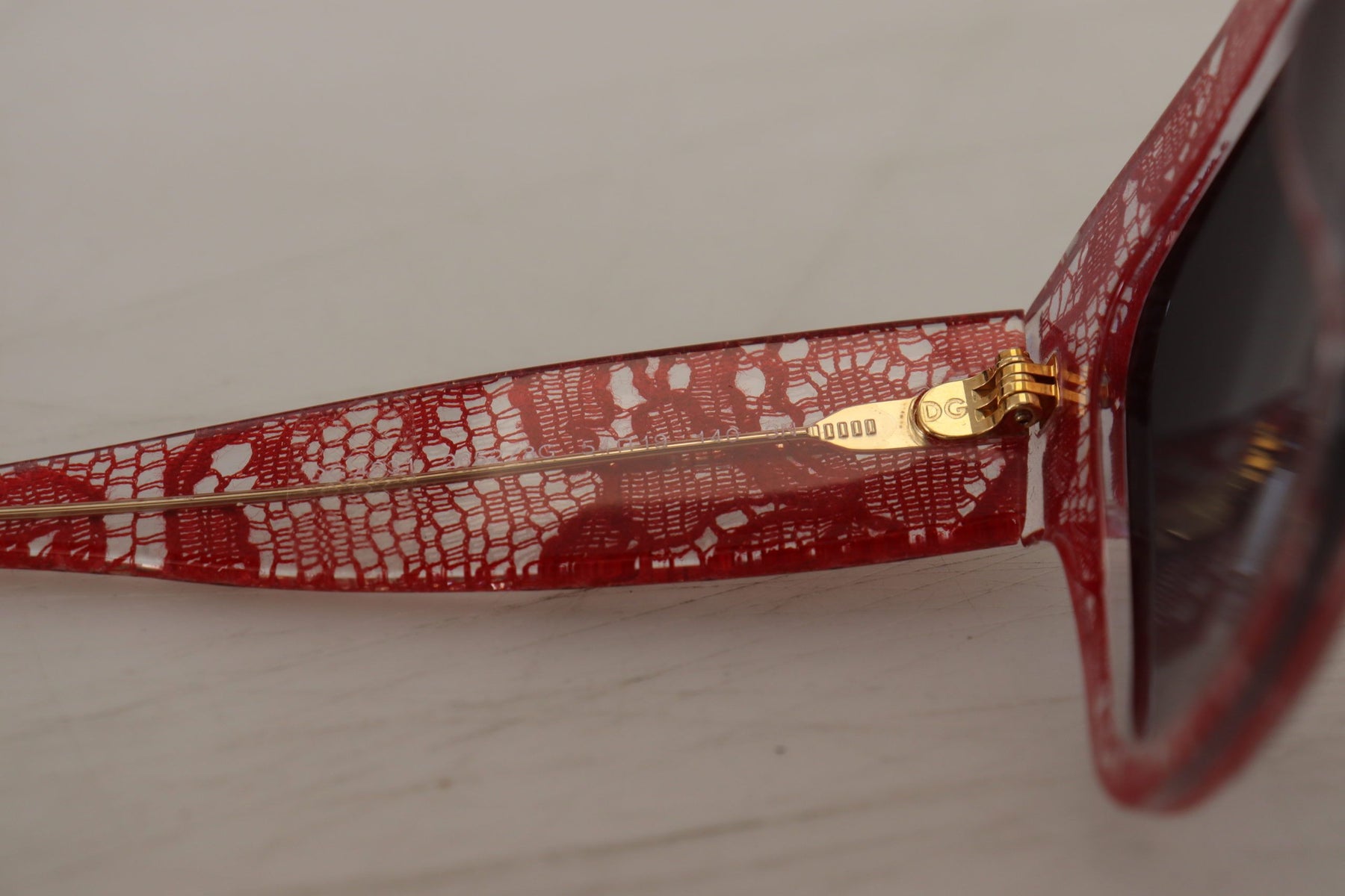 Dolce & Gabbana Red Lace Acetate Rectangle Shades DG4231Sunglasses | Regal Royce