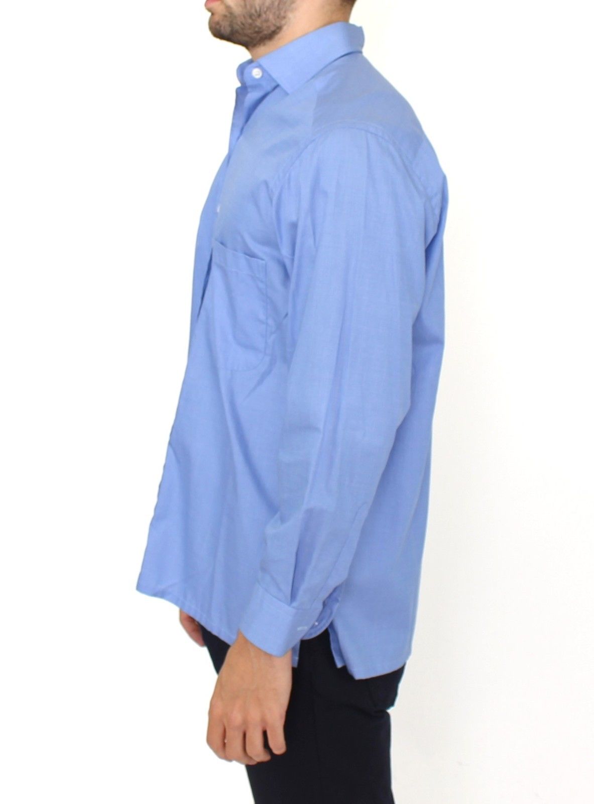 Ermanno Scervino Blue Cotton Dress Classic Fit Shirt | Regal Royce