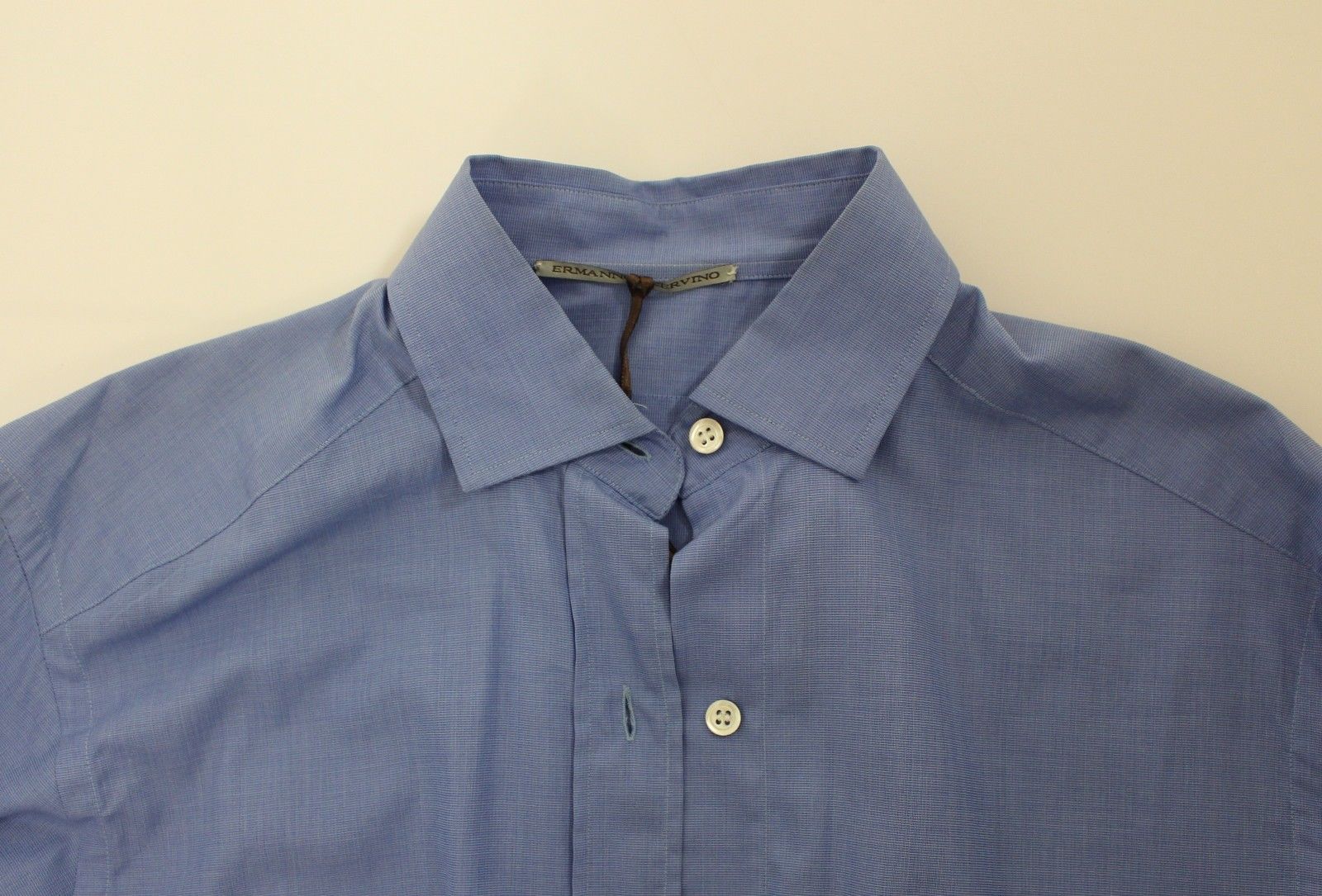 Ermanno Scervino Blue Cotton Dress Classic Fit Shirt | Regal Royce