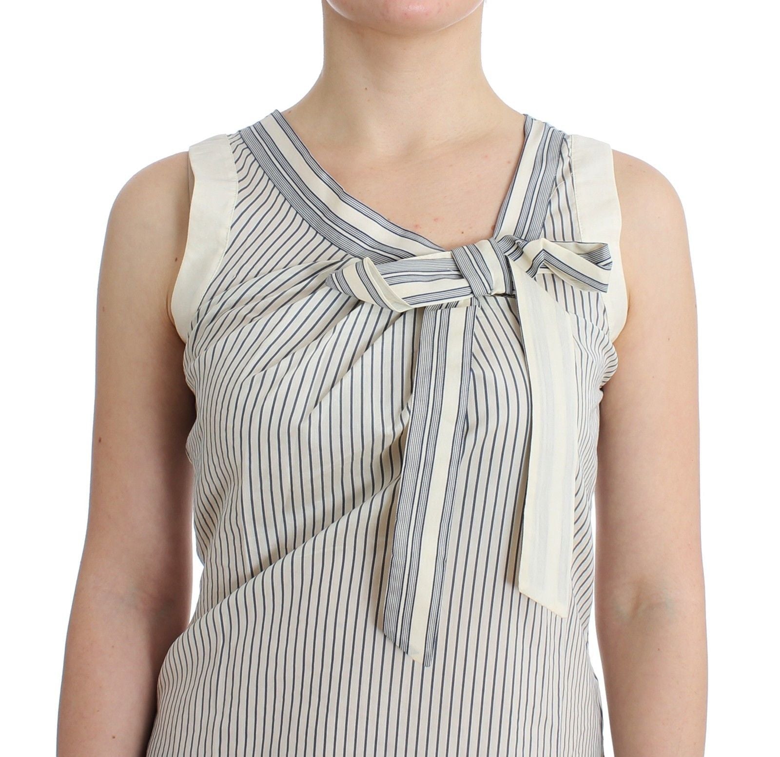 Ermanno Scervino Beachwear Striped Top Blouse Shirt Bow Tank | Regal Royce