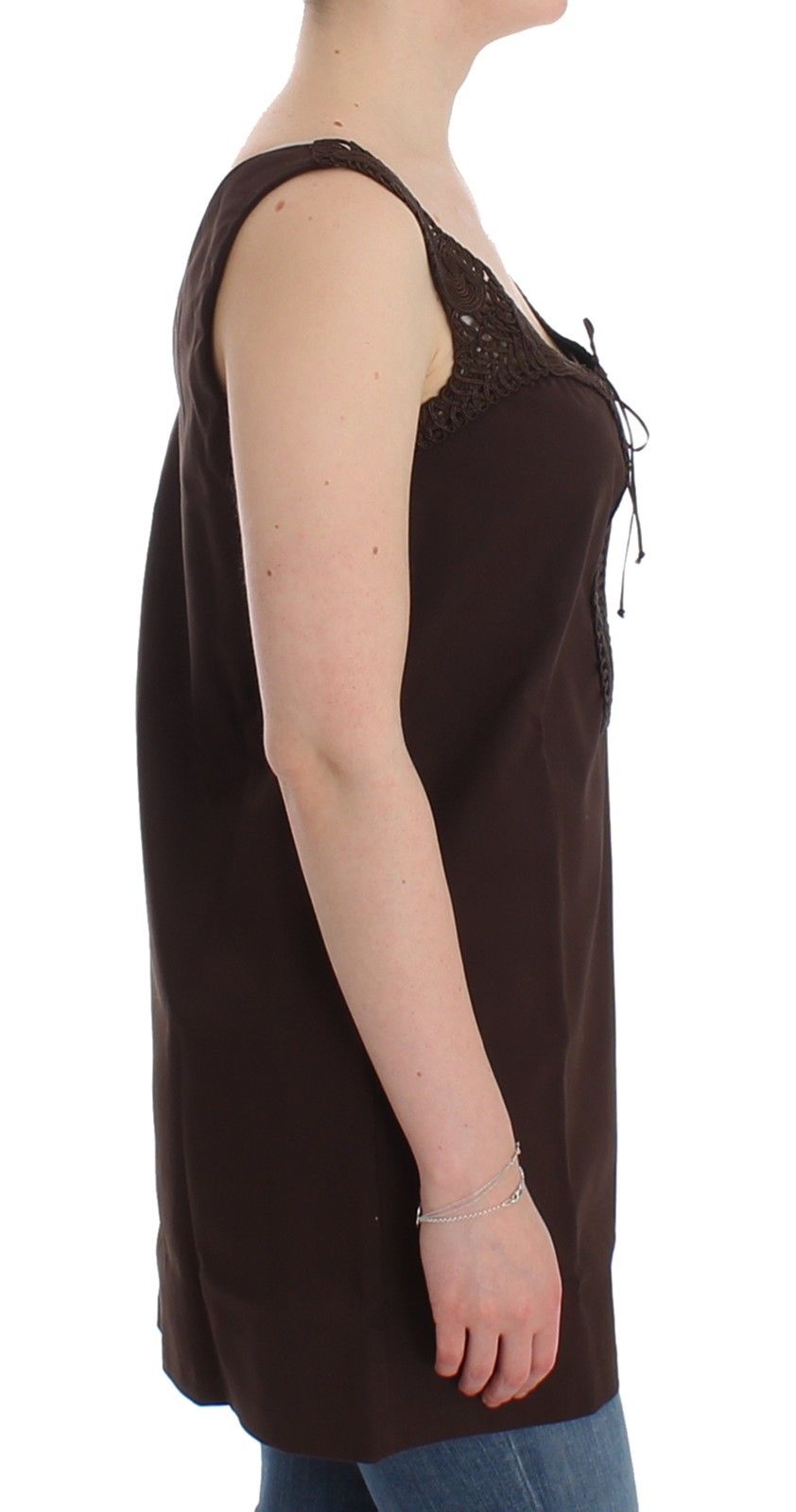 Ermanno Scervino Beachwear Brown Cotton Stretch Tunic Dress | Regal Royce