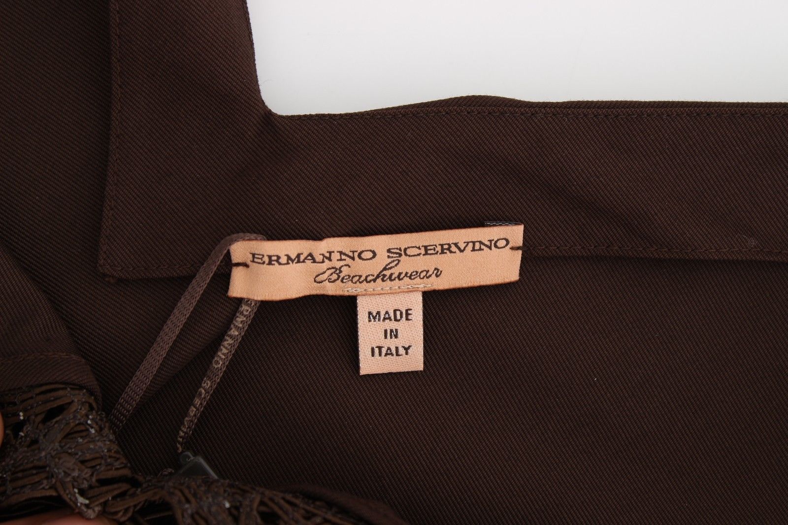 Ermanno Scervino Beachwear Brown Cotton Stretch Tunic Dress | Regal Royce