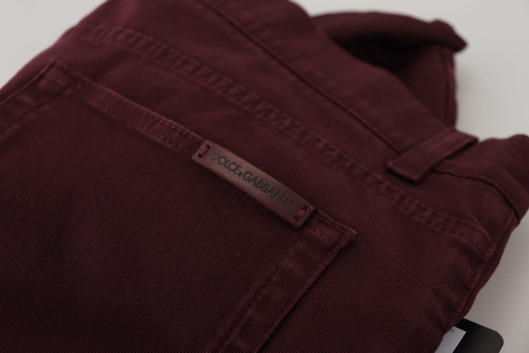 Dolce & Gabbana Bordeaux Cotton Stretch GOLD Denim Jeans | Regal Royce